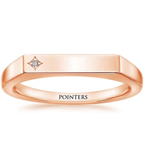K Rose Gold Gloria Petite Signet Diamond Ring Pointers Jewellers Fine Jewelry Retailer In