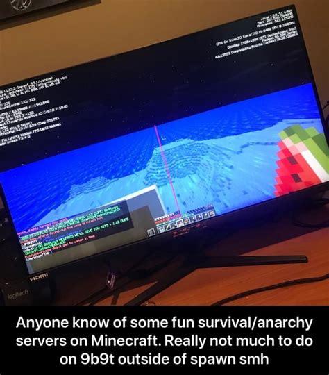Even the use of cheats and players fighting each other is allowed. Anyone know of some fun survival/anarchy servers on Minecraft. Really not much to do on 9b9t ...