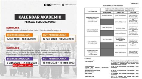 Cuti Umum dan Cuti Sekolah Kalendar 2023  Jawatan kosong 2023
