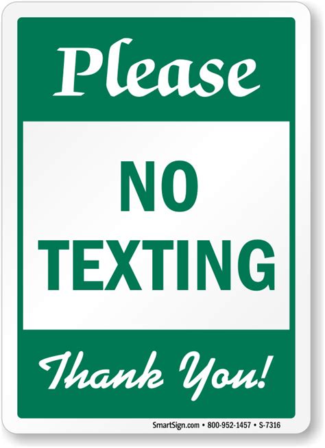 No Texting Sign No Texting While Driving Sign Online Sku S 7316