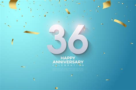 Premium Vector 36th Anniversary With Glowing Number