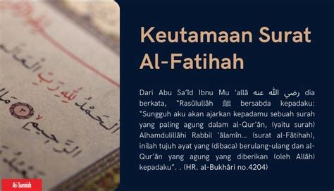 Doa Islam Berikut Kumpulan Hadits Tentang Keutamaan Surah Al Fatihah