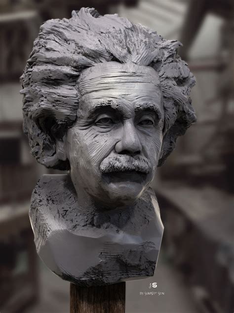 Albert Einstein Digital Sculpture By Surajit Sen Zbrushcentral