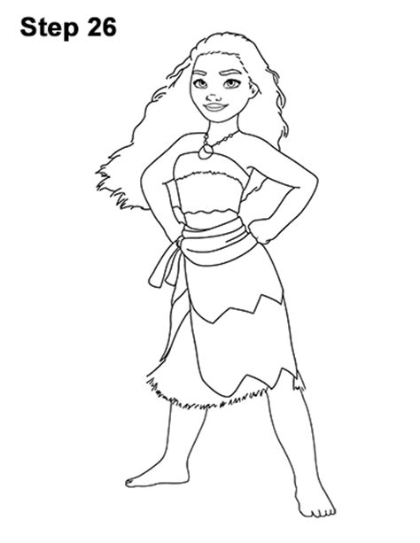 Follow along to learn how to draw this super cute disney baby princess moana step by step easy. How to Draw Moana