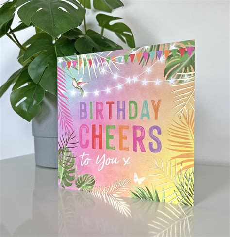 Festival Birthday Cheers Pink Card By Michelle Fiedler Design