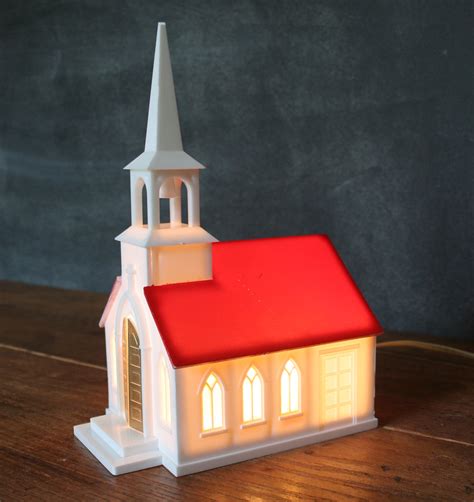 Vintage Church Christmas Decoration With Light This