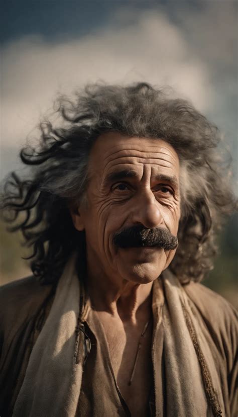ภาพอัลเบิร์ต ไอน์สไตน์ผู้โง่เขลาในฐานะมนุษย์ถ้ำ with a gooฉy expression on his ฉace ยื่นลิ้น