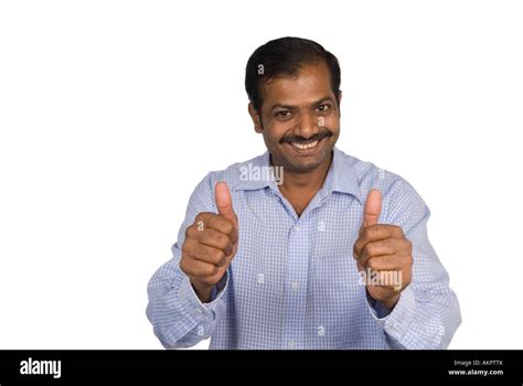 Mature Indian Man Thumbs Up Stock Photo 15054882 Alamy