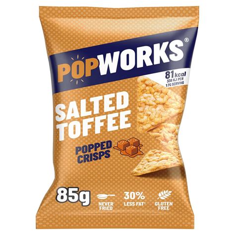 Popworks Salted Toffee Popped Crisps Sharing Bag 85g Zoom