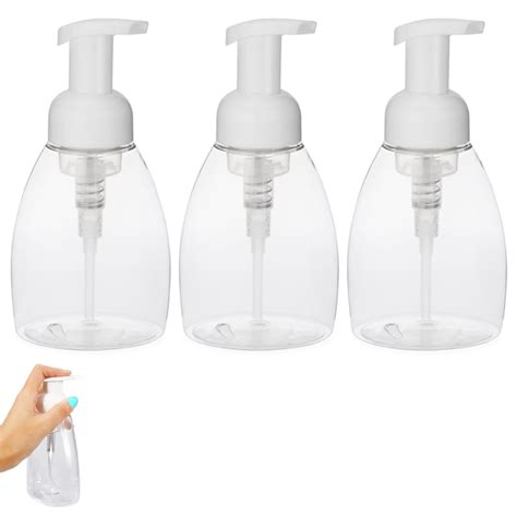 3x Liquid Hand Soap Dispensers Foaming Pump Plastic Bottle Refillable