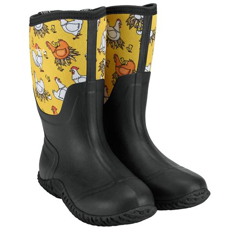 Hisea Womens Rain Boots Waterproof Insulated Muck Mud Boots Rubber