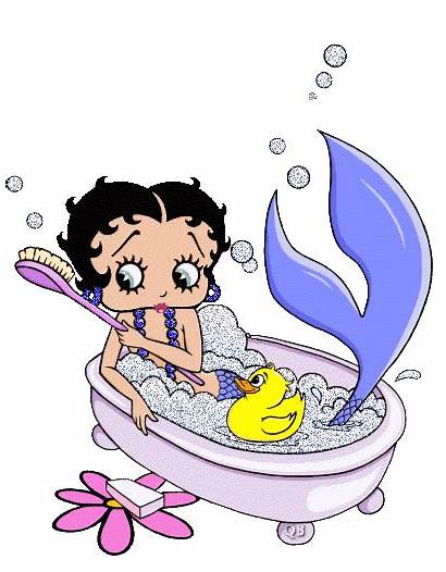 Betty Boop Cartoon Bath Mermaid Animated Banho