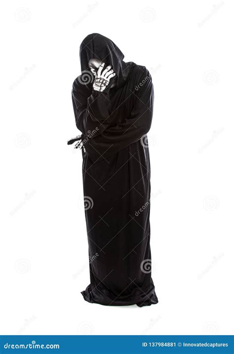 Sad Or Disappointed Grim Reaper Skeleton Stock Image Image Of Ghost