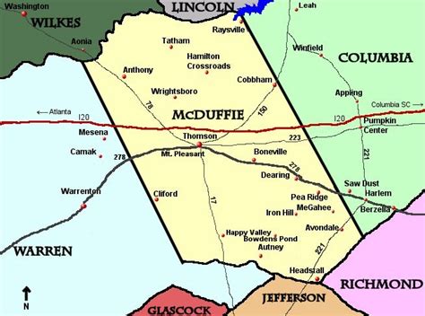Mcduffie Co Ga Map