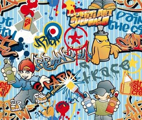 Graffiti Seamless Vector Pattern Imágenes De Archivo Y Vectores