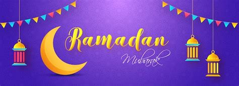 Ramadan Mubarak Web Banner Premium Vector