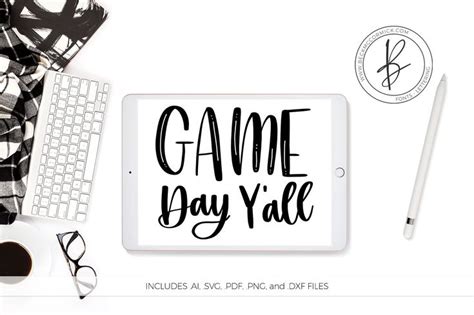 Game day font font 2.85/5. Game Day Y'all (Graphic) by BeckMcCormick | Lettering fonts, Day, Custom tumblers