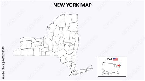 New York Map State And District Map Of New York Political Map Of New