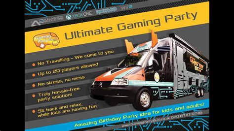 Gaming Party Bus Promo Ultimate Gaming Party Coolest Party Idea