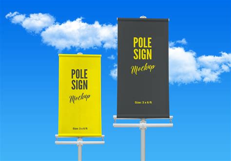 outdoor advertising street pole banner mockup psd good mockups
