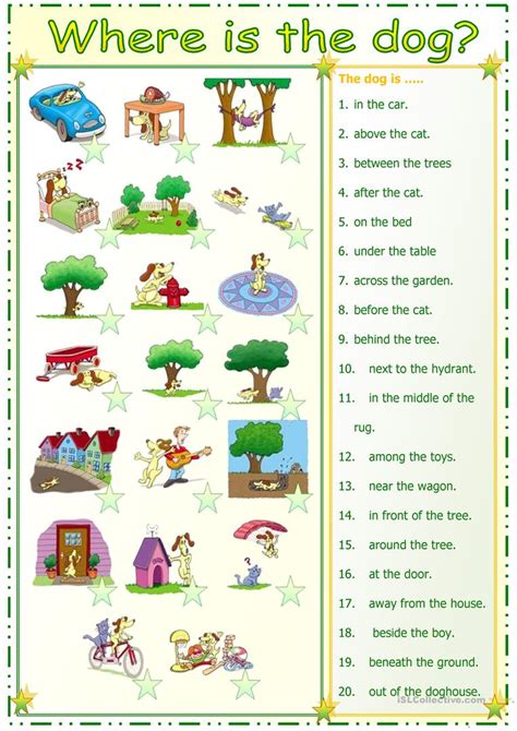 Matching Preposition Worksheets For Kindergarten Leftwings