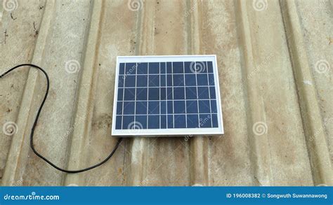 Small Solar Panels On The Roof Of The House Stock Photo Image Of