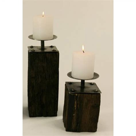 Large Reclaimed Pillar Candle Holder