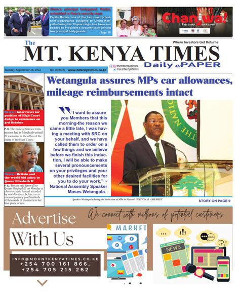 Mt Kenya Times Epaper September 20 2022 The Mount Kenya Times