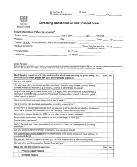 Free 9 Sample Questionnaire Consent Forms In Pdf Ms Word