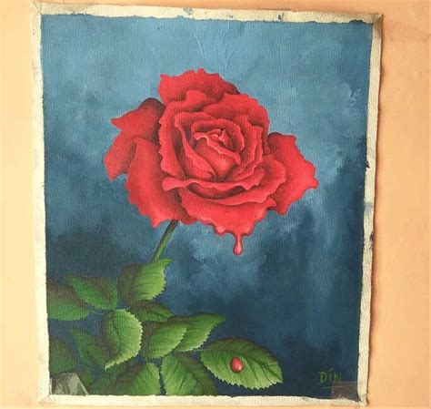 Gambar Lukisan Bunga Mawar Contoh Gambar Lukisan