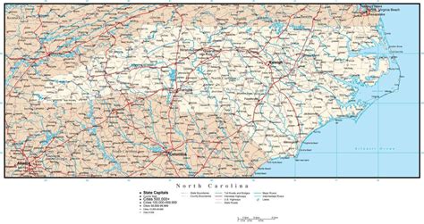 North Carolina Map In Adobe Illustrator Vector Format