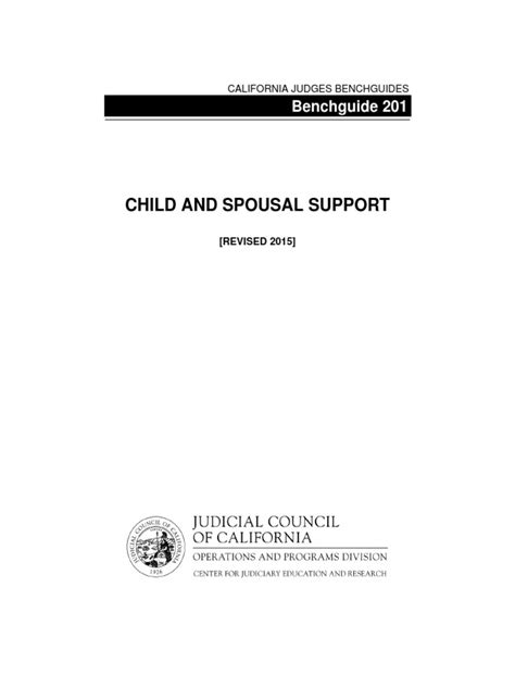 California Child And Spousal Support Bench Guide Child Support Alimony