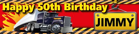 Personalised Semi Trailer Birthday Banner Perfect Party Idea