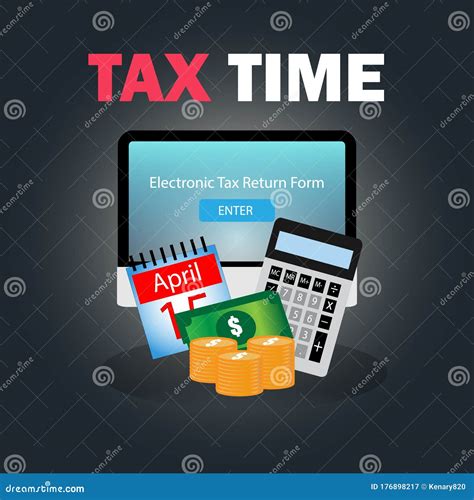 Tax Time, Tax Return Concept. Online Electronic Tax Return Form Stock