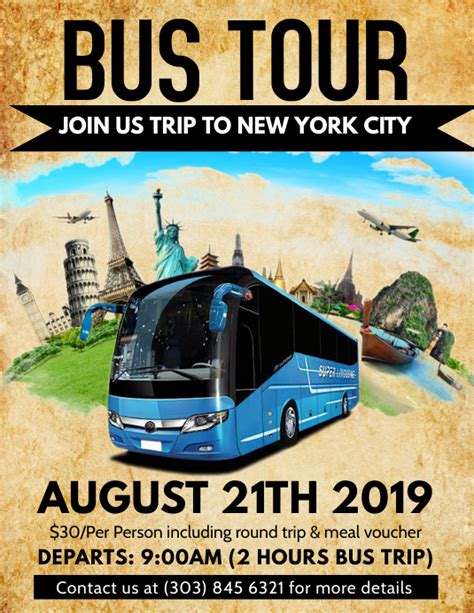 Bus Tour Flyer Template Postermywall
