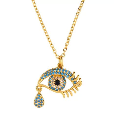 Evil Eye Necklace Turkish Eye Necklace Boho Jewelry Gold Etsy