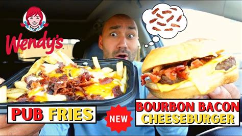 Wendys Bourbon Bacon Cheeseburger And Pub Fries Review 🥃🥓🍔🍟 Youtube