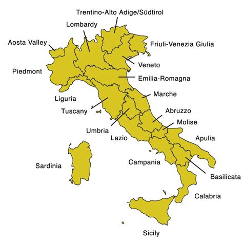 Map Of Italy Regions Political And State Map Of Italy