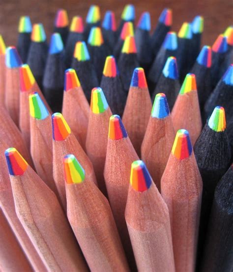 Rainbow Color Pencils Rainbow Pencils Natural Wood Rainbow Etsy