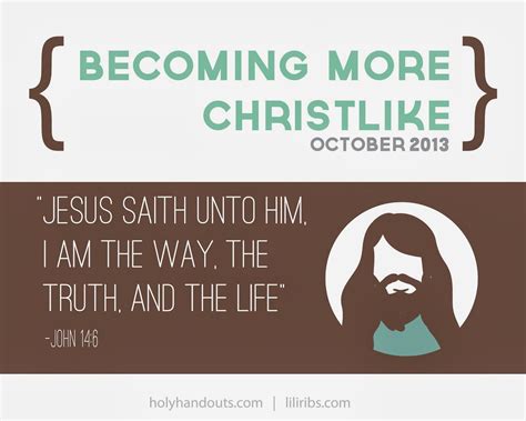 October Becoming More Christlike Christlike Words Handouts