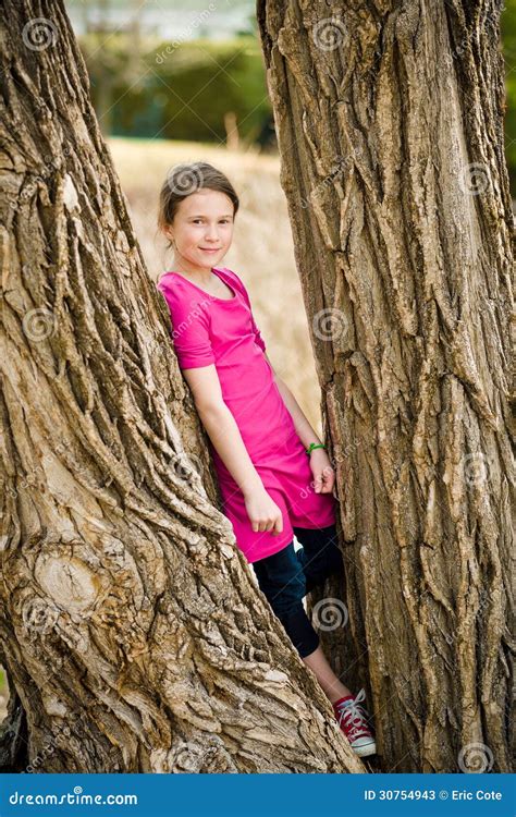 Girl Near Trees Stock Image Image Of Standing Outside 30754943