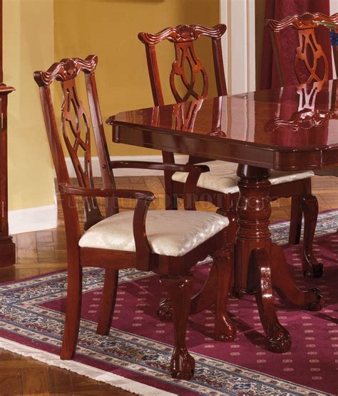Cherry Finish Traditional Dining Room Wpedestal Table