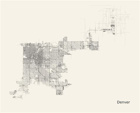 Premium Vector Vector City Road Map Of Denver Colorado Usa