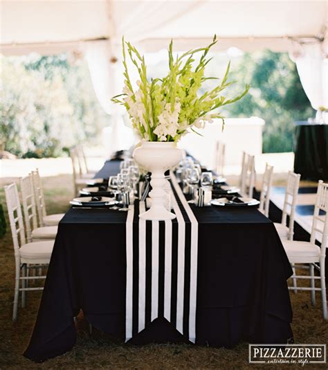 My Wedding Black White Striped Tablescapes Striped Wedding Wedding Table Linens Preppy