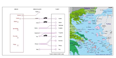 Turkey Greece Ferry Lines Map Travel By Car