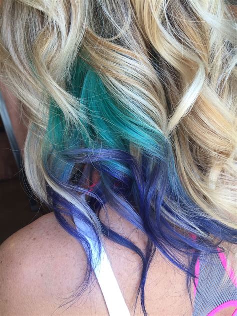 Just A Splash Fade From Teal To Blue💚💙 Turquoise Hair Hair Hair Styles