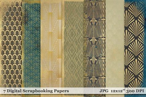 7 Art Deco Design Papers For Scrapbooking And Crafts