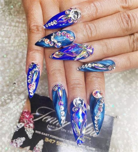 Invite any friends who love cardi b to. Cardi B Blue Jewels, Nail Art Nails | Steal Her Style