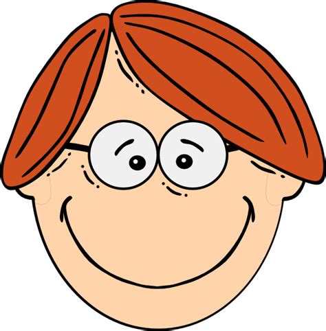 Smiling Red Head Boy With Glasses Clip Art at Clker.com - vector clip png image