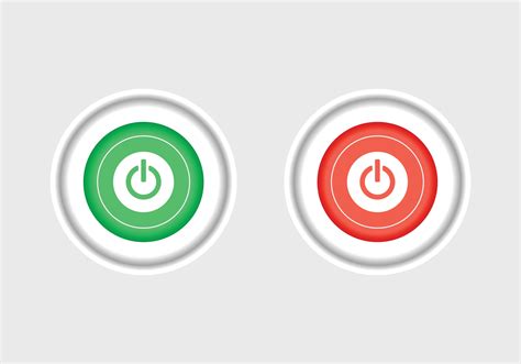 On And Off Push Buttons Icon Red And Green On Off Switch Symbol The